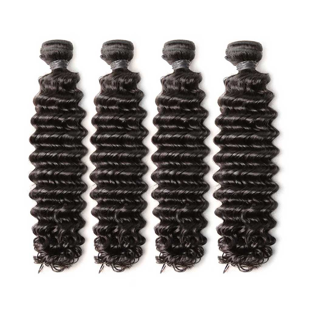 Grade 10A 2/3 bundles with 13x4 lace frontal deep wave