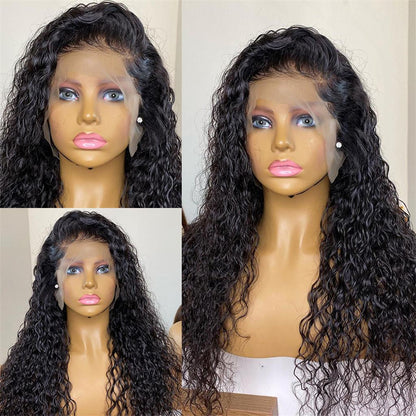 10a 180% 13x4 Lace Frontal Wig Water Wave #1B