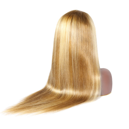 P30/613 Human Hair Wigs Highlight Colored Lace Front Wig Straight 180 Density