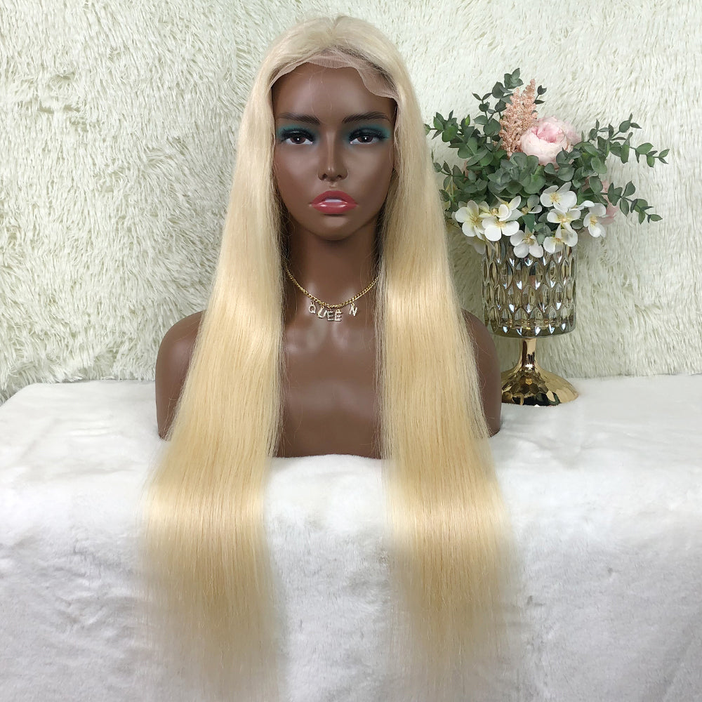 Blonde Lace Front Wig Straight Human Hair Wigs 613# 13x4 Colored Wigs 180 Density