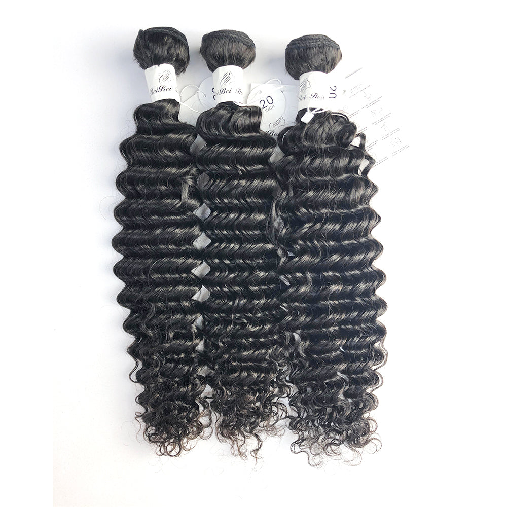 BEIBEI HAIR Grade 9A human hair unprocessed virgin hair weaves 5 bundles deal