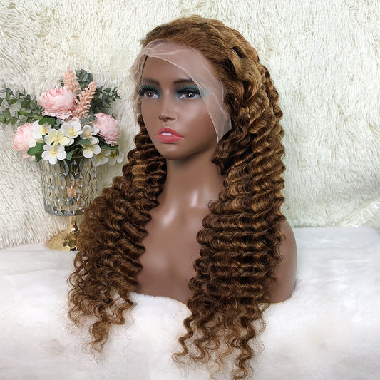 150% P4/27 Honey Deep Wave 13x4 Lace Frontal Wig