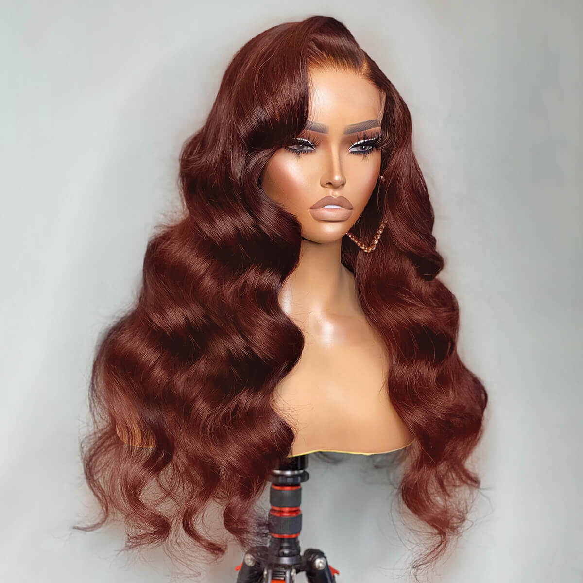 Reddish Brown #33 Deep Wave 13×4 Lace Front Wig 180% Human Hair Wig