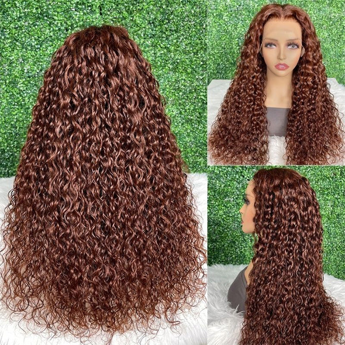 Reddish Brown #33 Body Wave 13×4 Lace Front Wig 180% Human Hair Wig