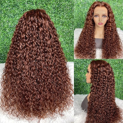 Reddish Brown #33 Body Wave 13×4 Lace Front Wig 180% Human Hair Wig