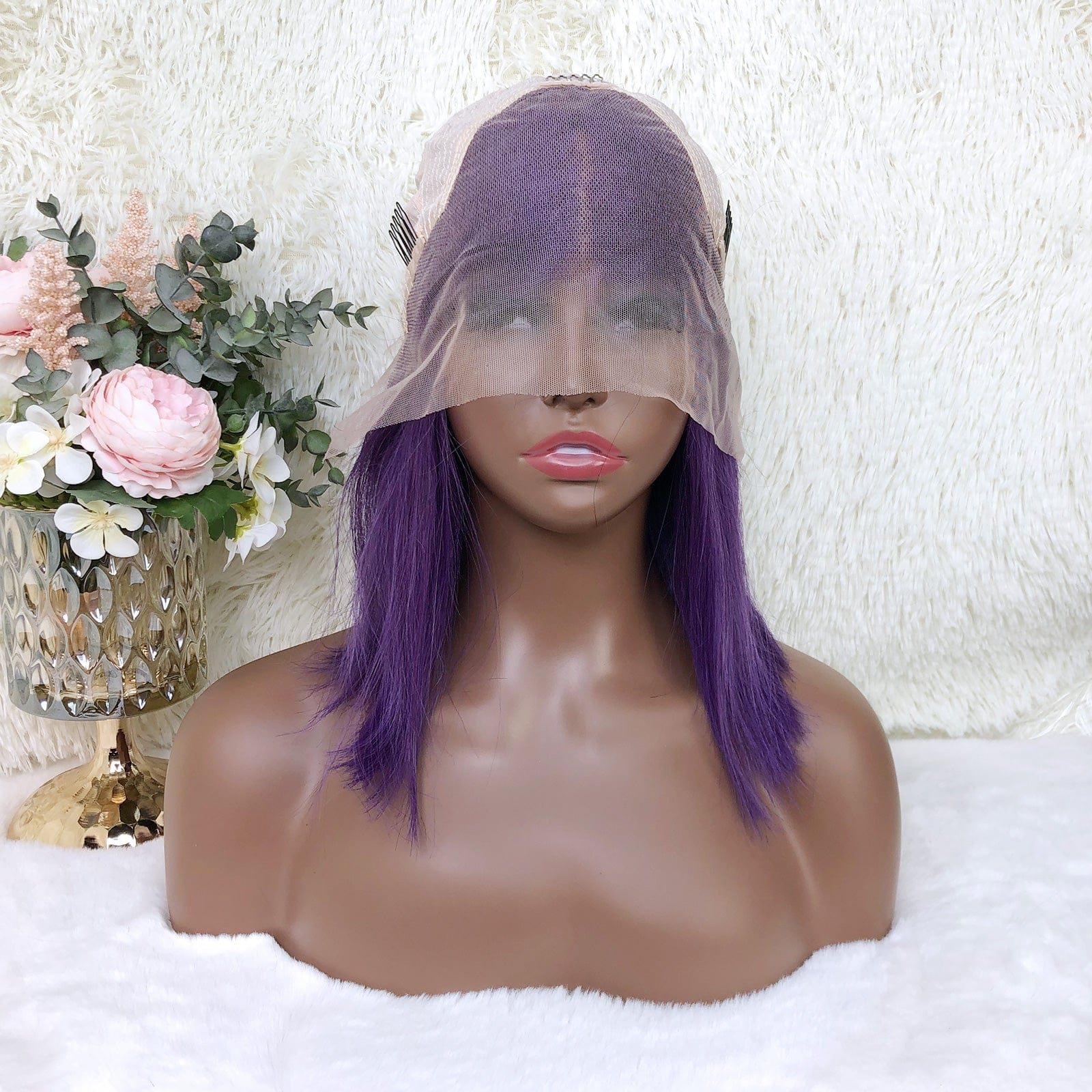 Queen Hair Inc Colored Bob Wig Human Hair Wigs Purple