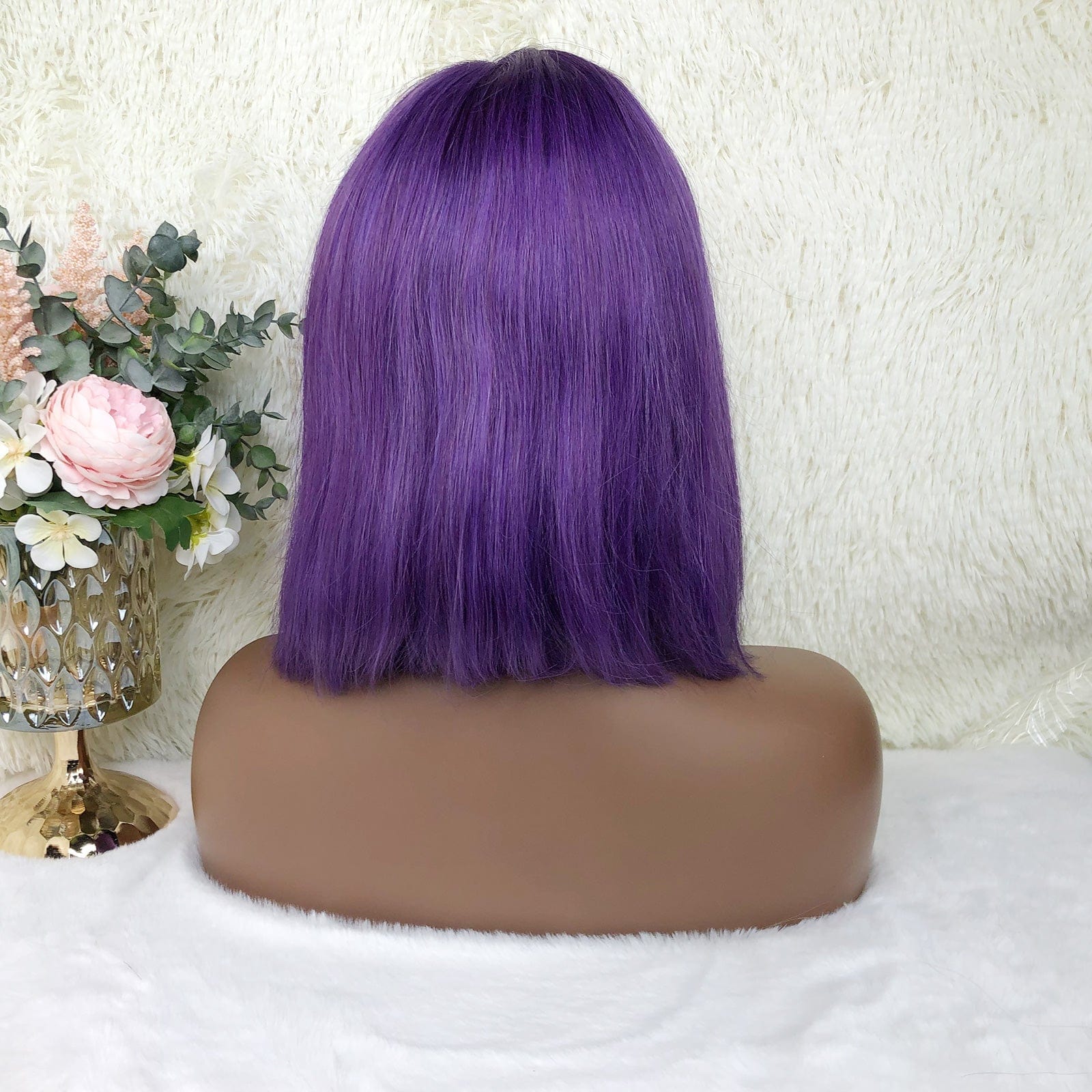 Queen Hair Inc Colored Bob Wig Human Hair Wigs Purple