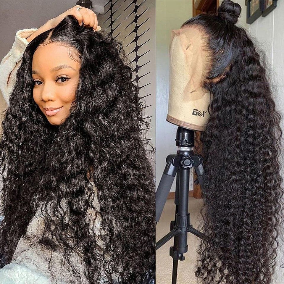 Queen Hair Inc 10a+ 13x6 HD Lace Front Human Hair Wigs 200% Density Deep Wave Glueless Wigs