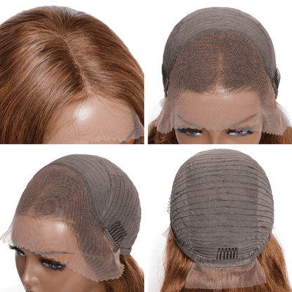 Queen Hair Inc 10A 180% Density Auburn Brown Loose Wave Big Voluminous Curl 13x4 Lace Front Wigs