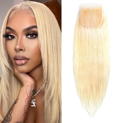 Queen Hair Inc 4x4 HD Lace Closure #613 Blonde Color Free Part Ear To Ear Silky Straight