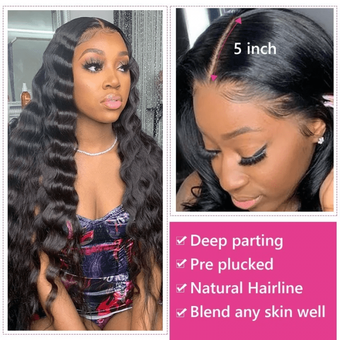 Queen Hair Inc 5x5 HD Lace Closure Free Part Deep Wave 100% Virgin Human Hair