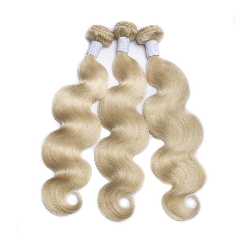 Queen Hair Inc 10A  613 Blonde Hair 2/3bundles with 13*4 Lace Frontal Body wave 100% Human Hair