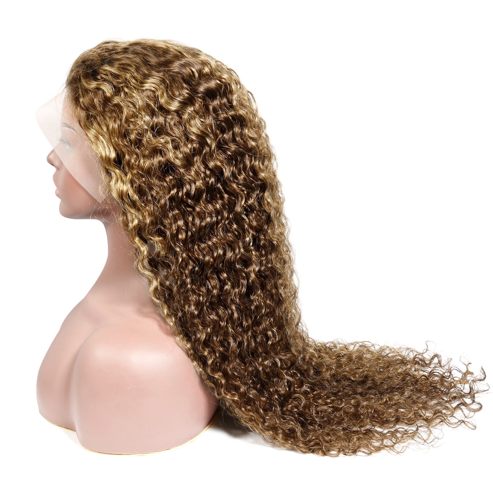 Queen Hair Inc Queenhairinc P4/27 Human Hair Wigs Honey Blonde Highlight Colored Lace Front Wig All Texture Water Wave 180 Density
