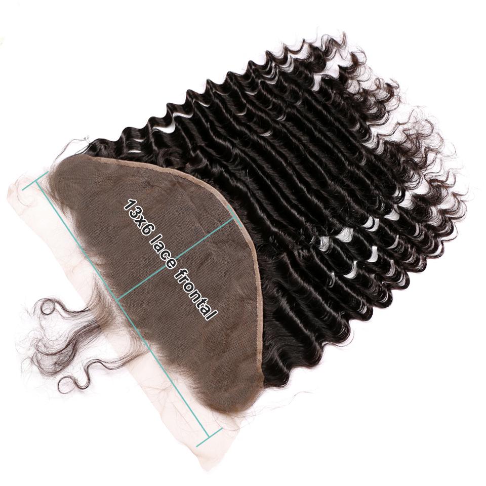 Queen Hair Inc 13x6 Lace Frontal Free Part Deep wave 100% Human Hair