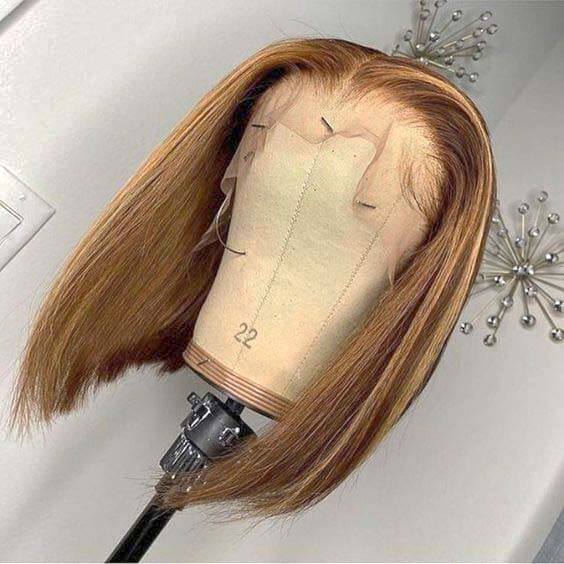Queen Hair Inc Grade 10A 150% Virgin Bob Wig P4/27 Honey Blonde Hair Straight