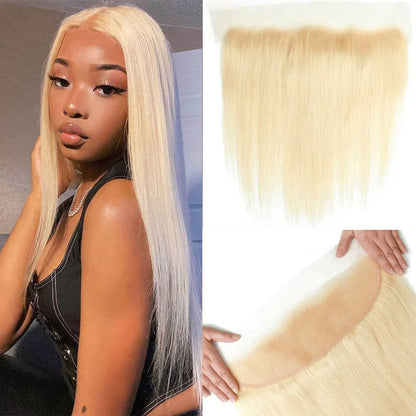 Queen Hair Inc 13x4 HD Lace Frontal #613 Blonde Color Free Part Ear To Ear Straight