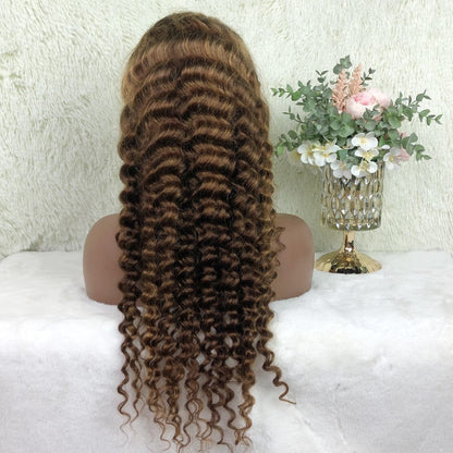 Queen Hair Inc Grade 10A 150% P4/27 Honey Deep Wave 13x4 Lace Frontal Wig