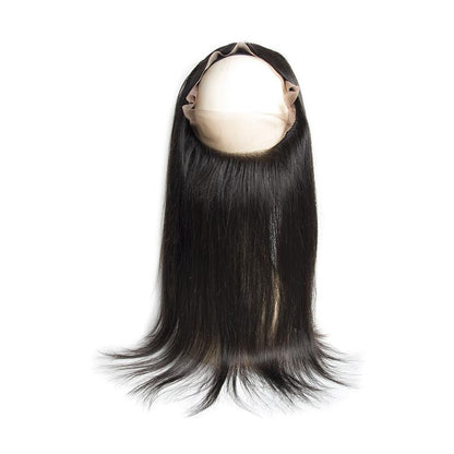 Queen Hair Inc 360 Lace Frontal Free Part Straight Natural Black 100% Human Hair
