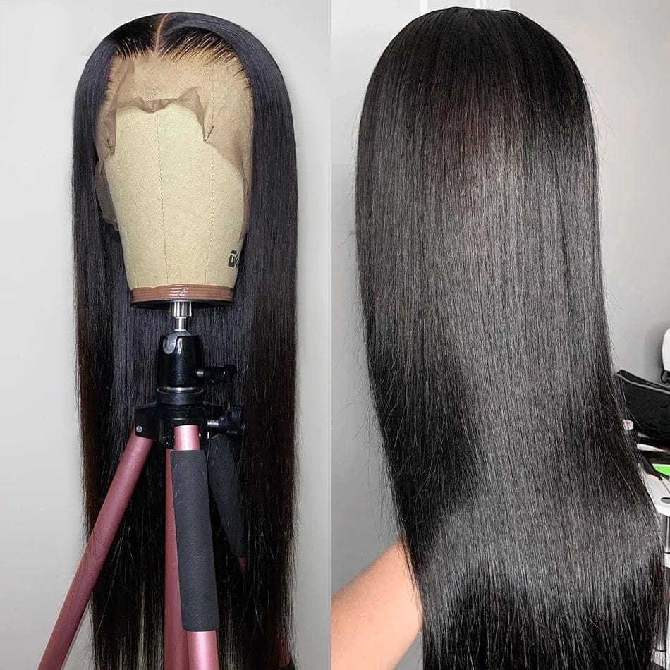 Queen Hair Inc Queen hair inc 13x4 Lace Frontal Human Hair Straight Wigs Natural Color Pre Plucked 180% Density