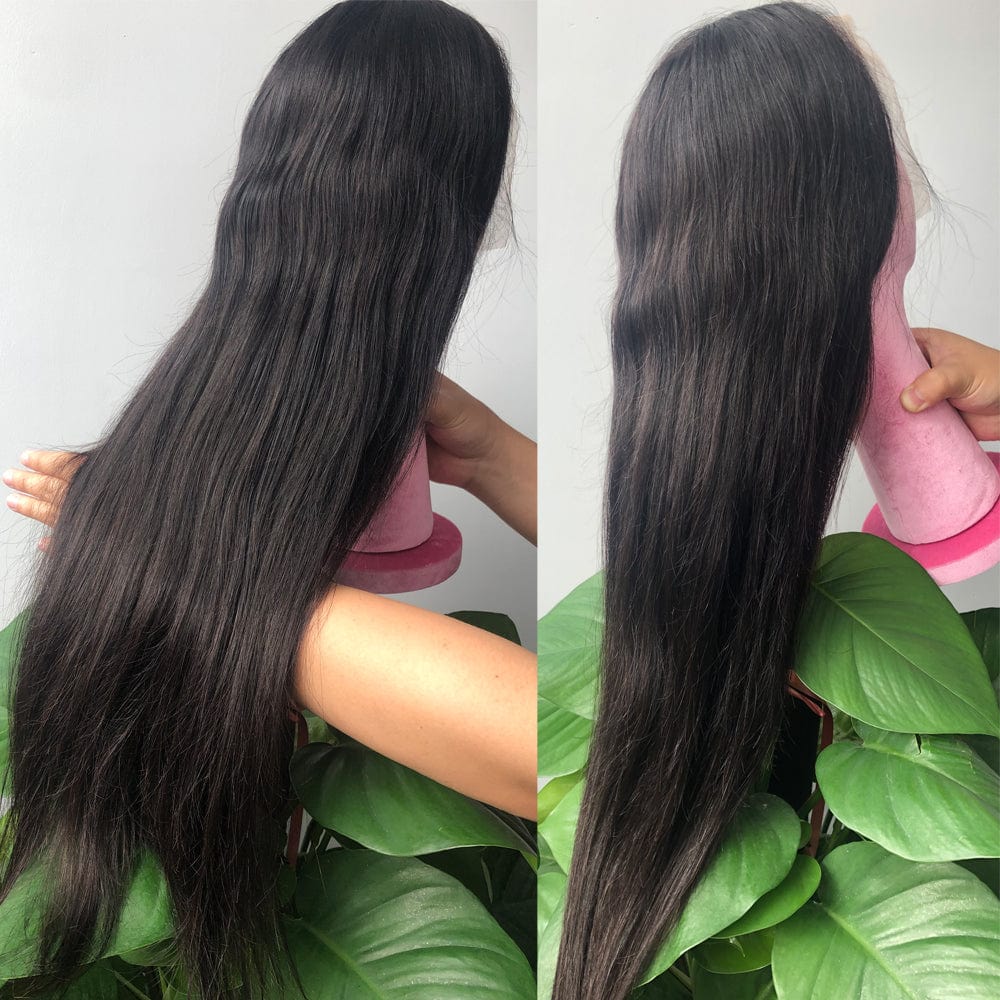 Queen Hair Inc Queenhair 13x4 Lace Frontal Wigs Human Hair Straight Wigs Lace Front Natural Color Pre Plucked 180% 250% Density