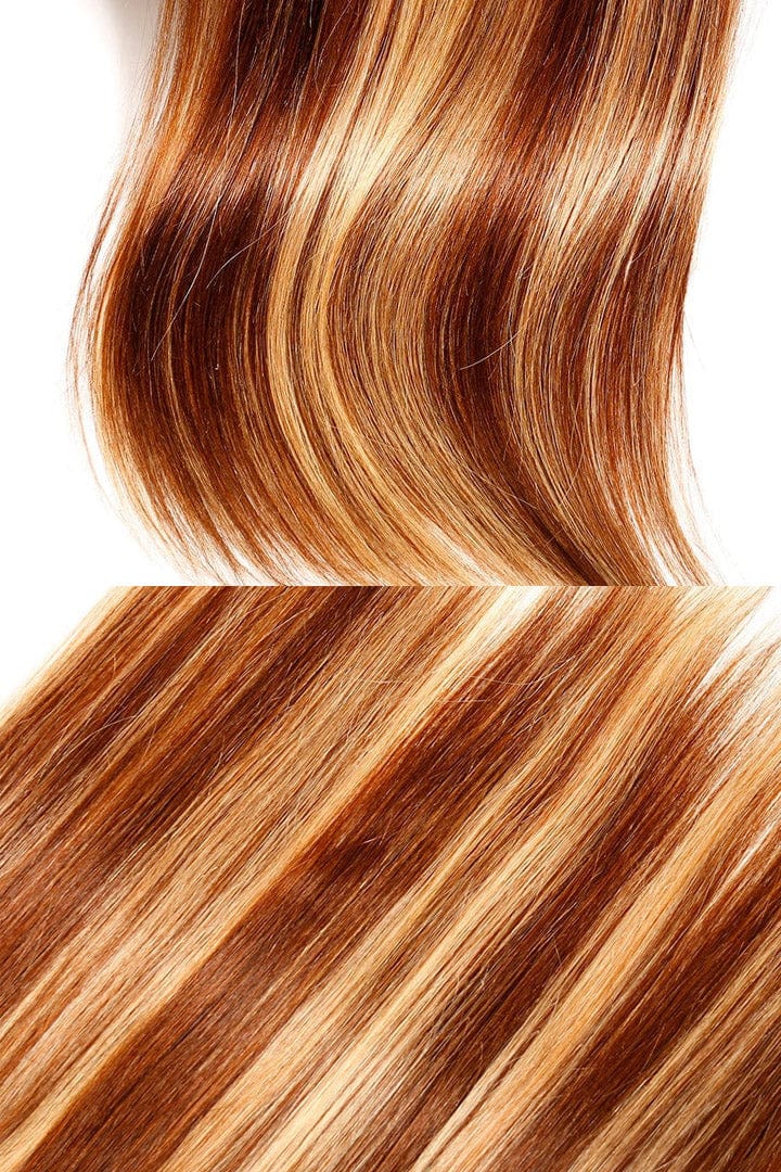 Queen Hair Inc 3/4bundles 4/27 Highlight Hair Weave 12-30inch Straight Virgin Human Hair