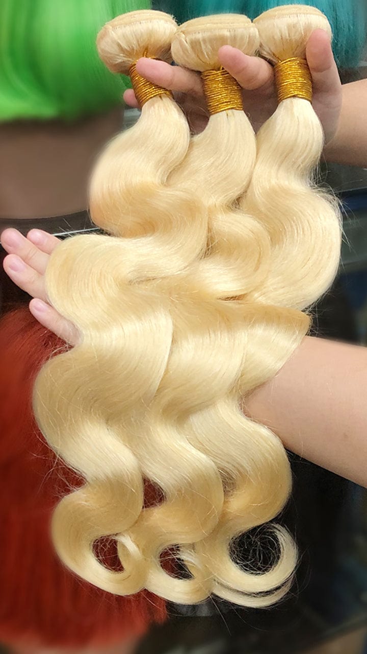 Queen Hair Inc 613 Blonde Hair Weave Bundles 12-30 Inch Body wave Virgin 1Bundle