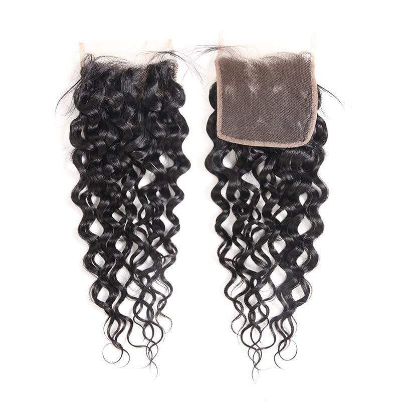 Queen Hair Inc 4x4 Lace Closure Free Part Water Wave 100% Human Hair