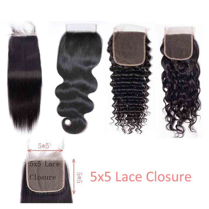 Queen Hair Inc Grade 10A 5x5 Lace Closure-ALL texture